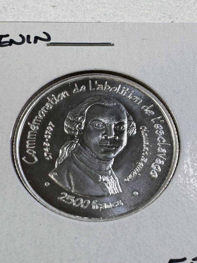 Read more about the article 2007 Benin 2 500 Francs Silver Coin Abolition of Slavery Low Mintage