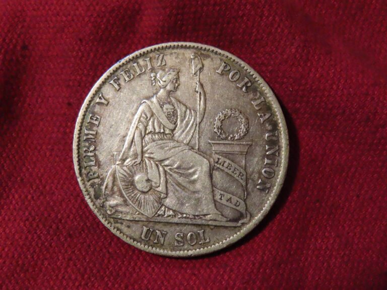 Read more about the article 1869 Republica Peruana 1 Sol Silver Coin type 1 ORIG~GD+🤠SC12.27.25