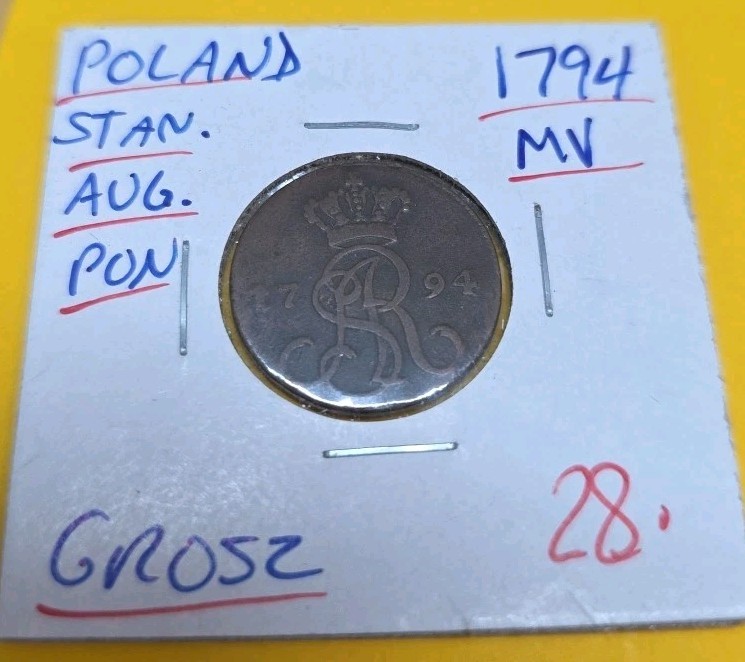 Read more about the article 1794 MV POLAND STAN AUG. PON. GROSZ COIN