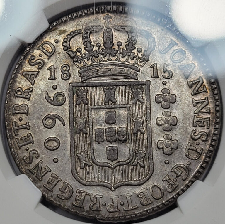 Read more about the article 1815 Brazil 960 Reis NGC MS61 High Grade Great Luster Original Patina *M86
