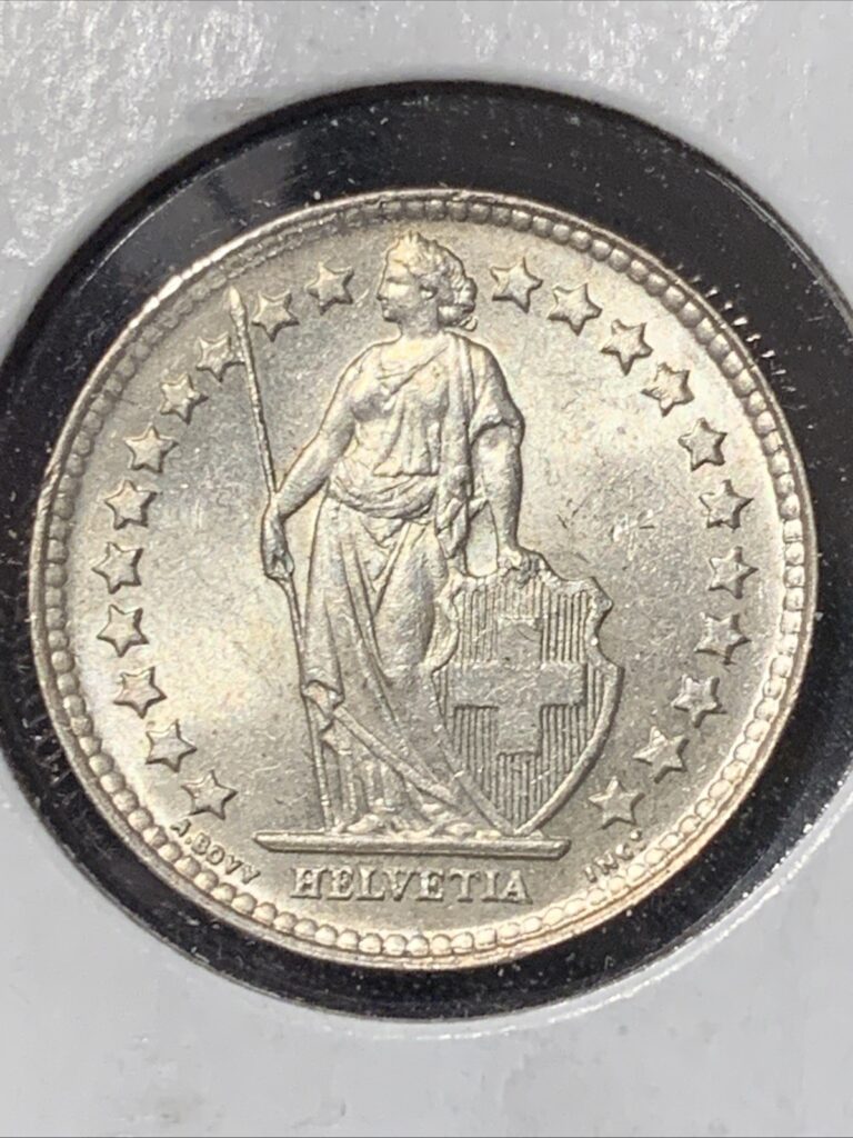 Read more about the article World .835 Silver Coin Lot Old 1952 Switzerland 1/2 Franc AU .0671 ASW KM# 23 BU