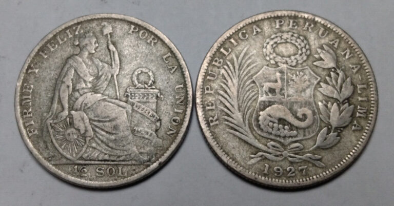 Read more about the article 1x Peru 1/2 Sol Silver Coin – Random 1923-1929 Date – Avg Circ – Please Read