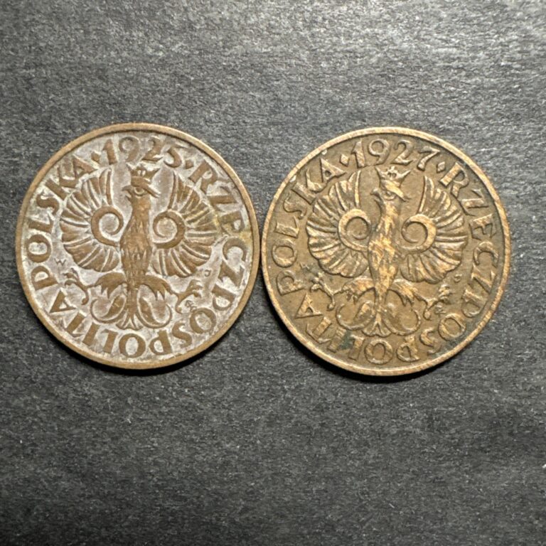Read more about the article Poland Coin 2 Two Grosze Groszy 1925 1927 Lot Of 2 Second Polish Republic Coin
