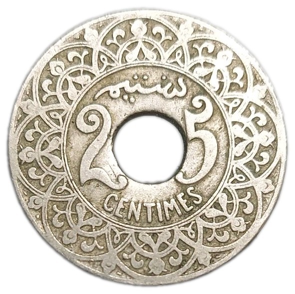 Read more about the article 1921-1924 Morocco 25 Centimes 100 Years Old Coin Y-34.2