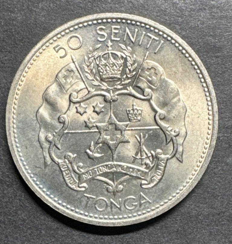 Read more about the article TONGA 1967 TUPOU IV CORONATION 50 SENTI Huge World Foreign Coin UNC