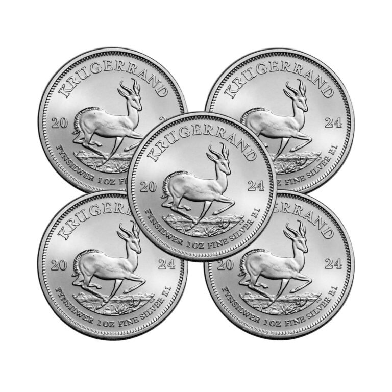 Read more about the article Lot of 5 – 2024 1 oz South Africa Silver Krugerrand Coin BU