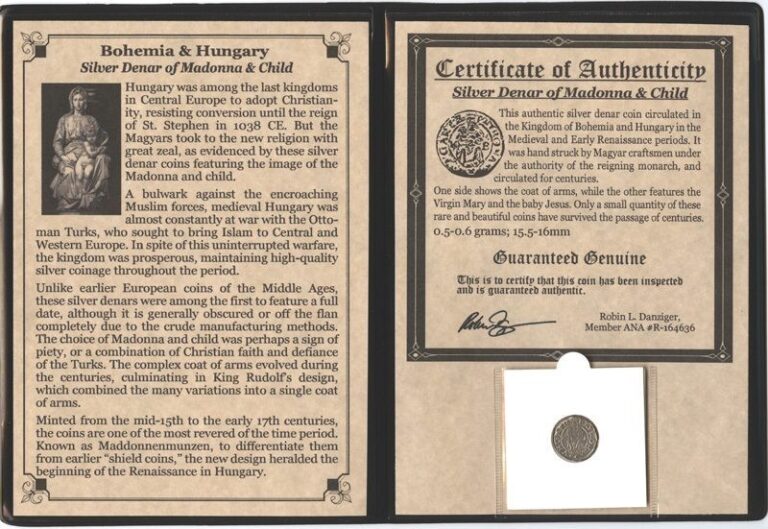 Read more about the article Hungary Silver Denar Madonna and Child / Virgin Mary and Christ Coin DELUXE ALBUM
