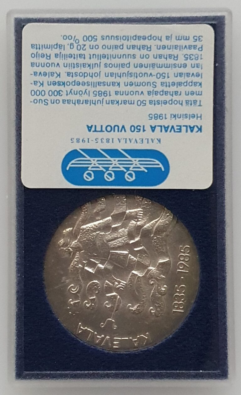 Read more about the article FINLAND 50 Markkaa 1985 – Silver Coin – National Epic – The Kalevala  UNC!