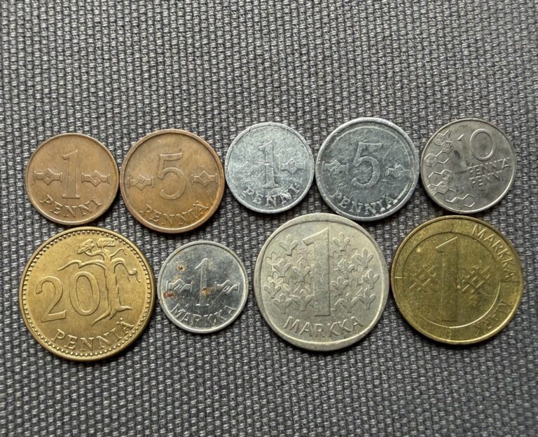 Read more about the article Finland 🇫🇮   Lot Of 9  World Foreign Coins