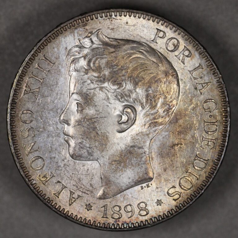 Read more about the article 1898 Spain Silver 5 Pesetas Uncirculated