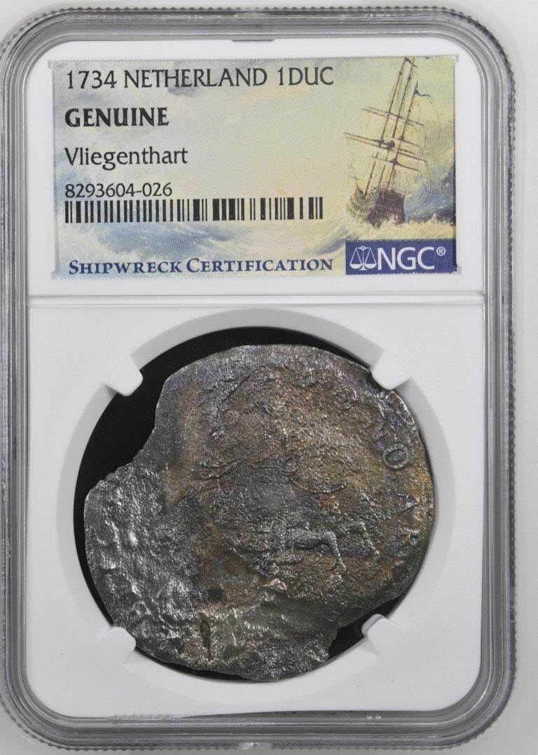 Read more about the article 1734 NETHERLAND 1 DUC Shipwreck Vilegenthart NGC Graded Genuine