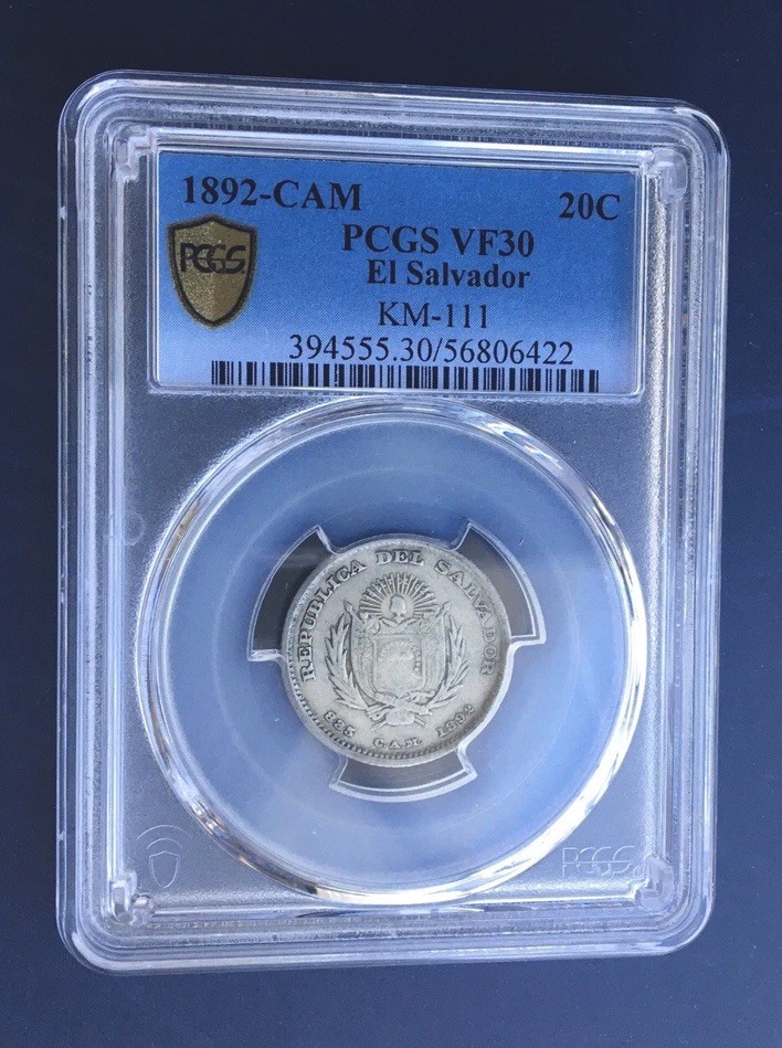Read more about the article 1892-CAM  20c El Salvador Silver Coin PCGS VF 30