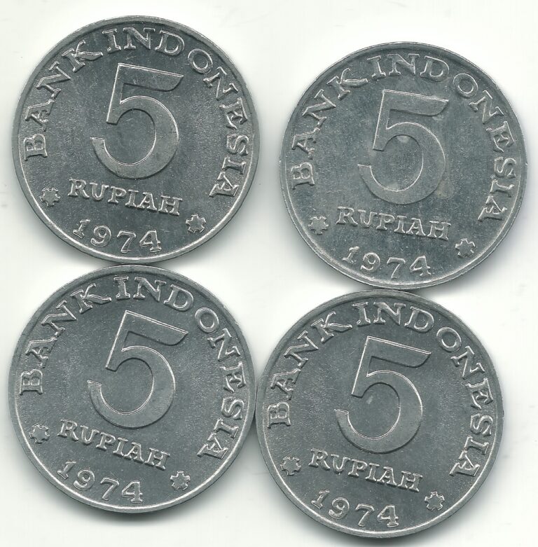 Read more about the article HIGH GRADE AU OR UNC LOT OF 4 1974 INDONESIA 5 RUPIAH COINS-JUL306