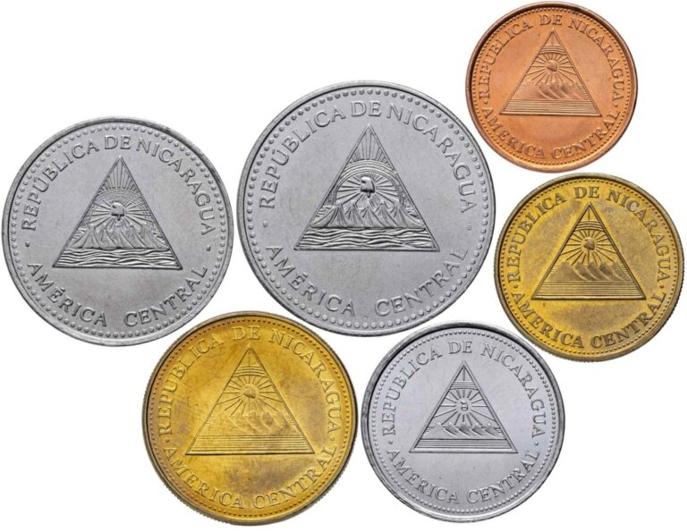 Read more about the article Nicaragua. Coins set #2 (6 coins. aUnc-Unc) 1997-2007