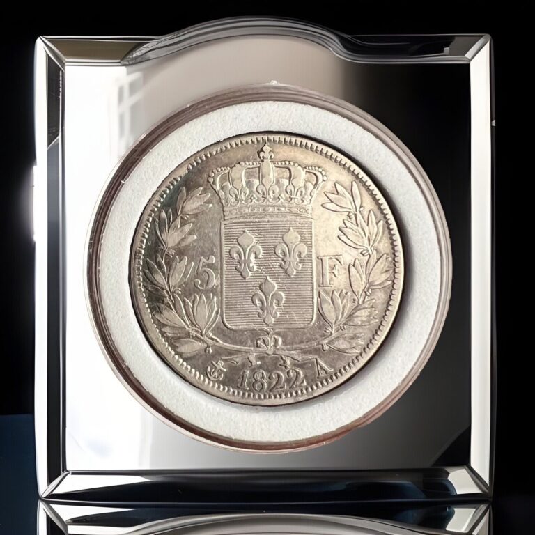 Read more about the article France  Louis XVIII  5 Francs  1822  Paris  Silver Coin Km # 711. Great Details