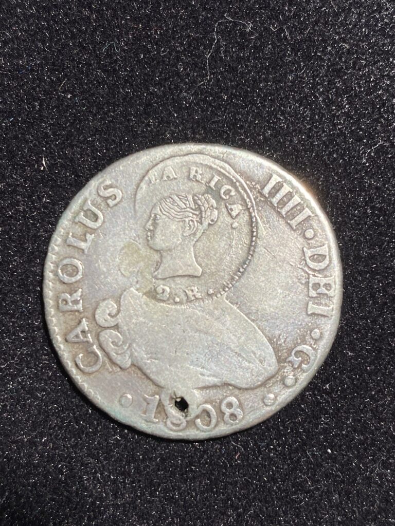 Read more about the article RARE Costa Rica ND (1845) Type 3 C/S SILVER 2 Reales on 1808 2 Reales Shipwreck?