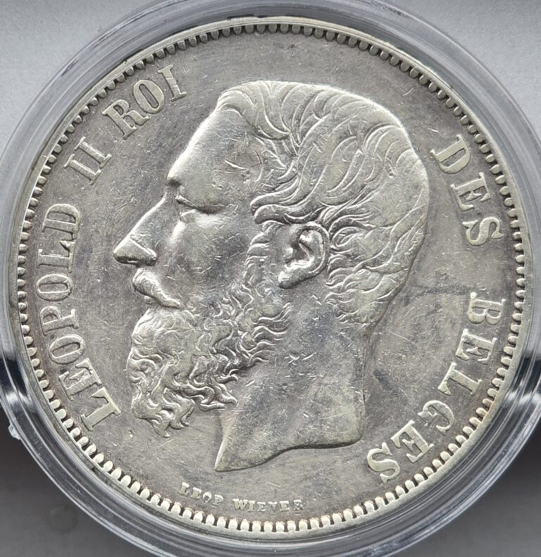 Read more about the article Belgium 1869 5 Francs Silver Coin