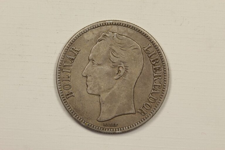 Read more about the article 1936 Venezuela 5 Bolivares Silver