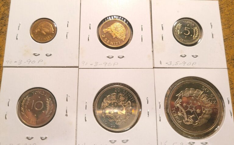 Read more about the article 1967 TONGA LOT OF SIX COINS 1-2-5-10-20-50 SENITI (PROOF)
