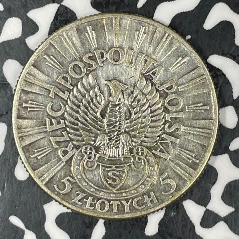 Read more about the article 1934 Poland Rifle Corps 5 Zlotych Lot#JM0497 Silver! Y#25