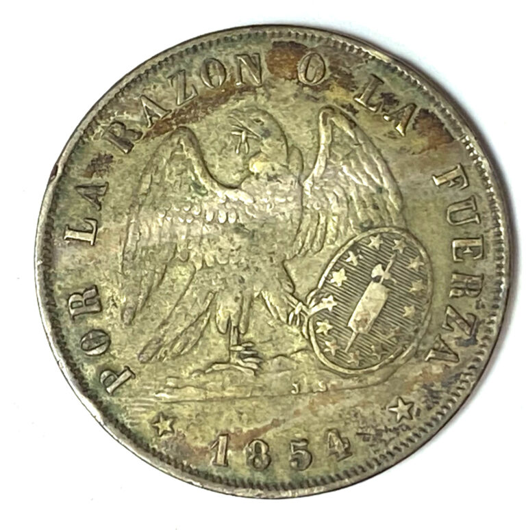 Read more about the article 1854 Chile One Peso Silver Coin KM# 129