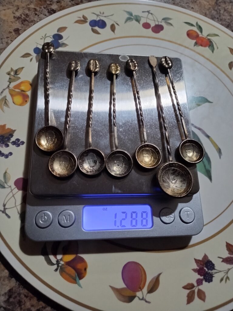 Read more about the article .800 Siver Coin Spoons Nicaragua Set of 7 1.288oz