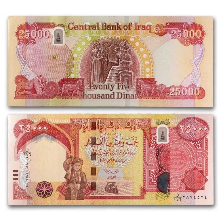 Read more about the article 100 000 IRAQI DINAR UNCIRCULATED 25K Notes X 4 IQD + COA