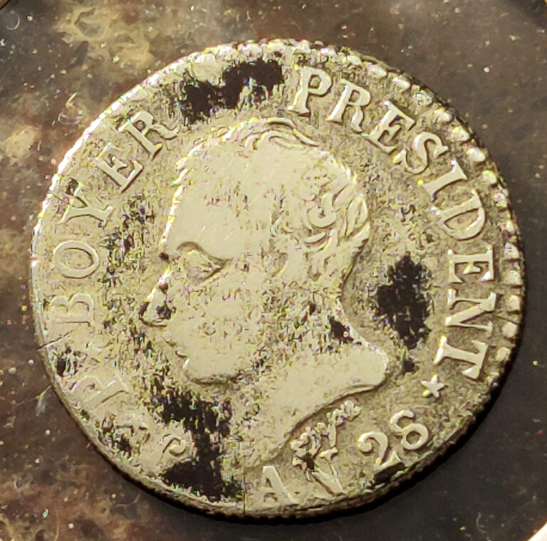 Read more about the article 1831 Haiti Republic – AN28 – 50 Centimes – Silver – JP Boyer