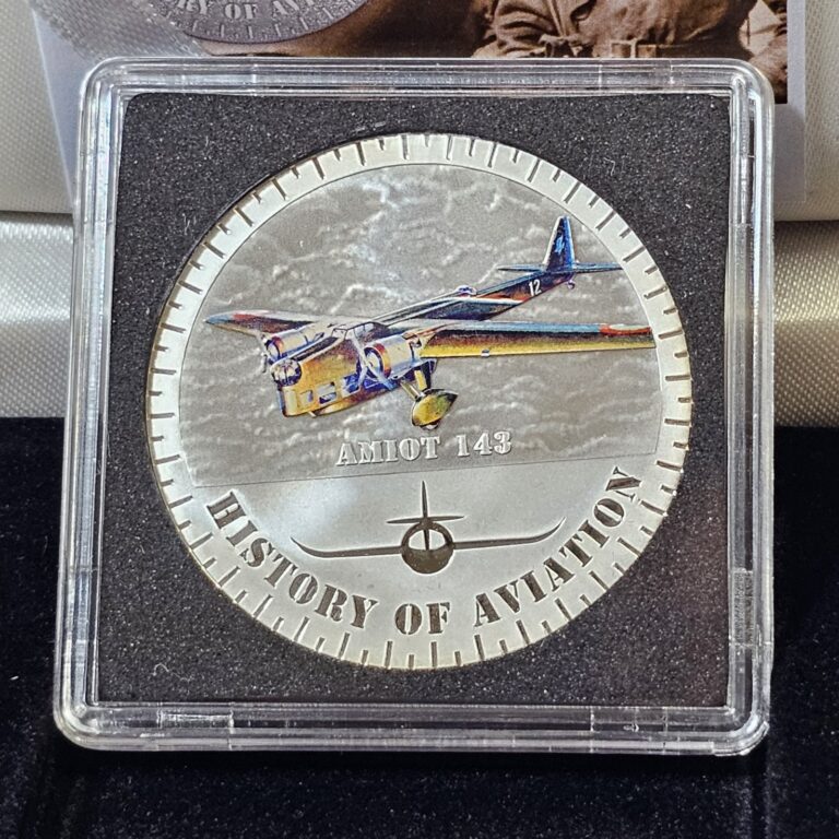 Read more about the article History Of Aviation Proof Silver Coin 5000 Francs Burundi Amiot 143 Box