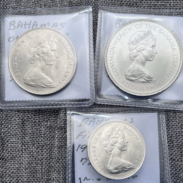 Read more about the article Bahamas Lot Of 3 silver coins 50.576 Total Silver Grams