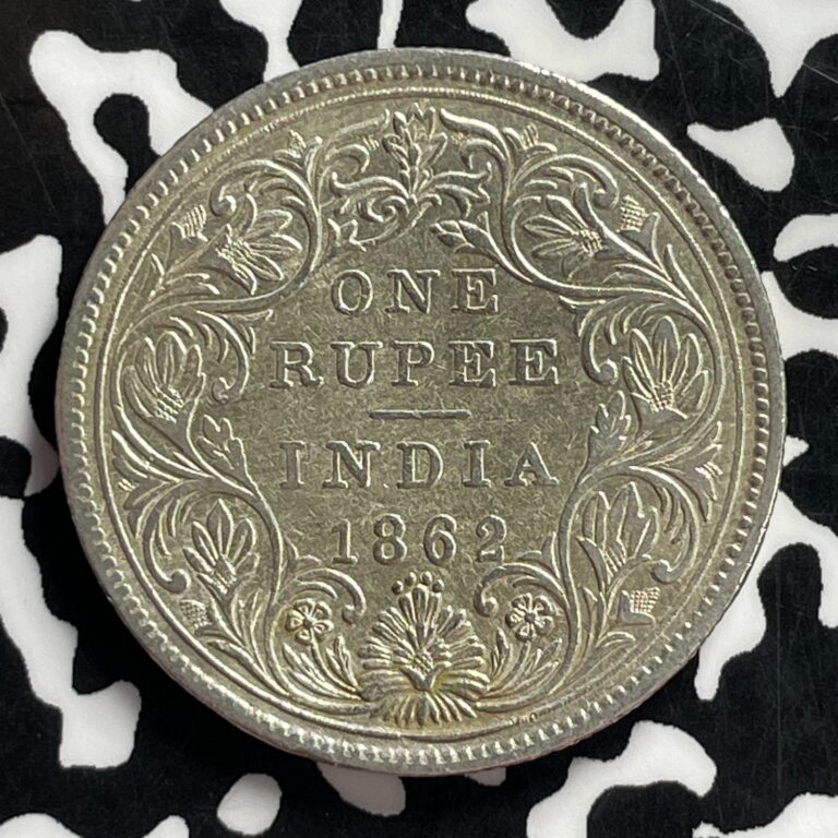 Read more about the article 1862 India 1 Rupee Lot#C2315 Silver! Cleaned