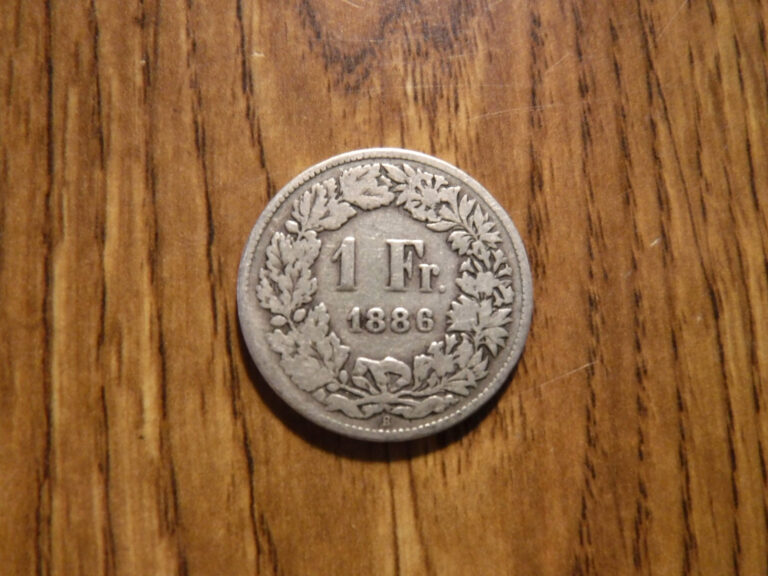 Read more about the article SWITZERLAND 1 FRANC 1886 SILVER COIN (T531)