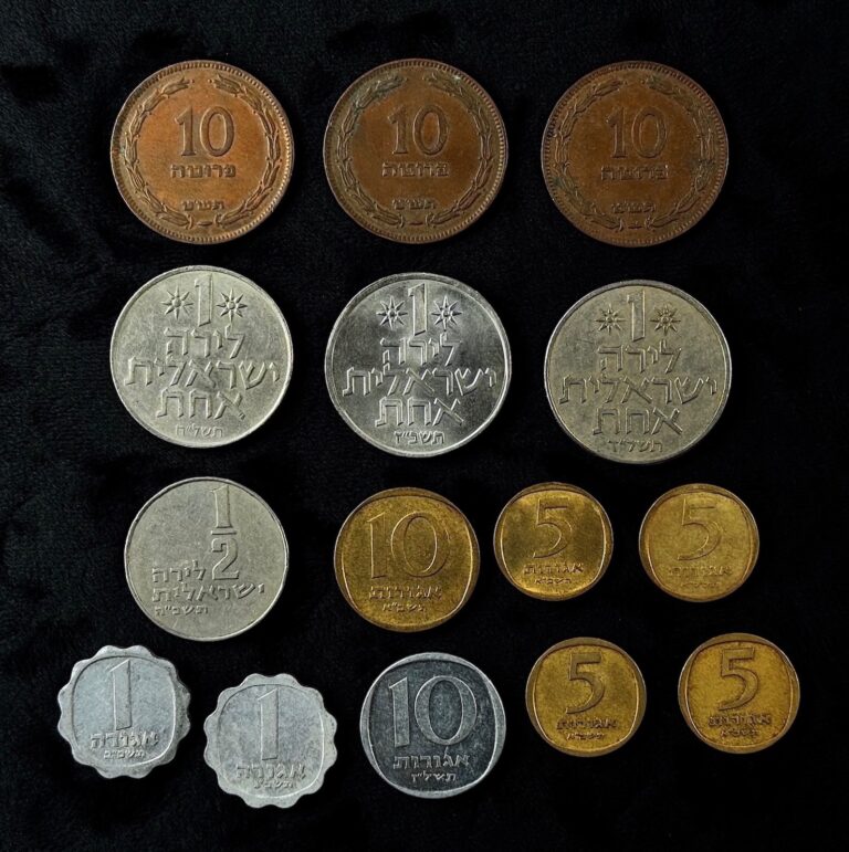 Read more about the article OLD Israel Coin LOT Israeli POUND 1/2 LIRA 5 10 AGOROT 10 PRUTOT Coins MIXED LOT