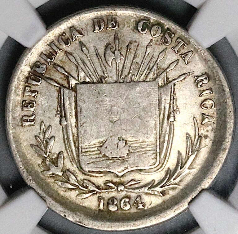 Read more about the article 1864 NGC XF Costa Rica 25 Centavos Small 25 Cs Ceiba Tree Silver Coin (25081401D