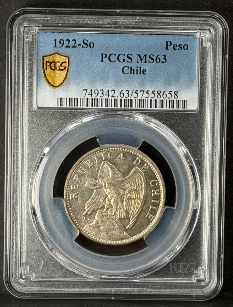 Read more about the article Chile – 1 Peso – 1922 So – PCGS MS63 – KM#152.5 – Silver .500