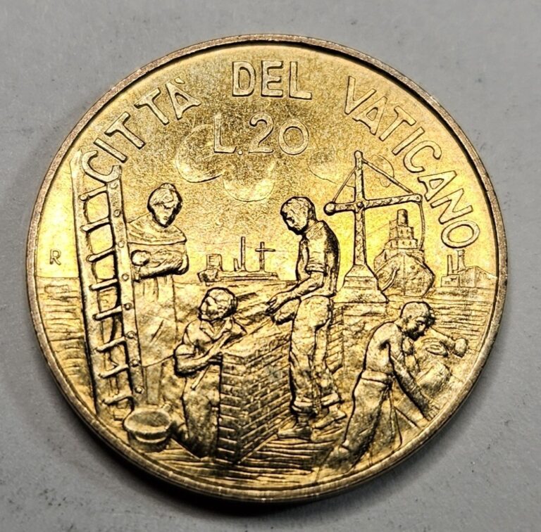 Read more about the article 1999 Vatican City 20 Lire – Aluminum Bronze Coin – Pope John Paul II – Europe