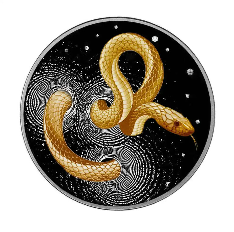 Read more about the article 2024 Cameroon Herpeton Snake 2 oz Silver Ultra High Relief Dark Gilded Coin