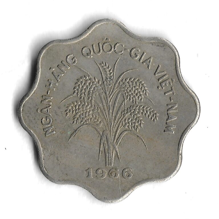 Read more about the article 1966 Vietnam 5 Dong Scalloped World Coin – KM# 9
