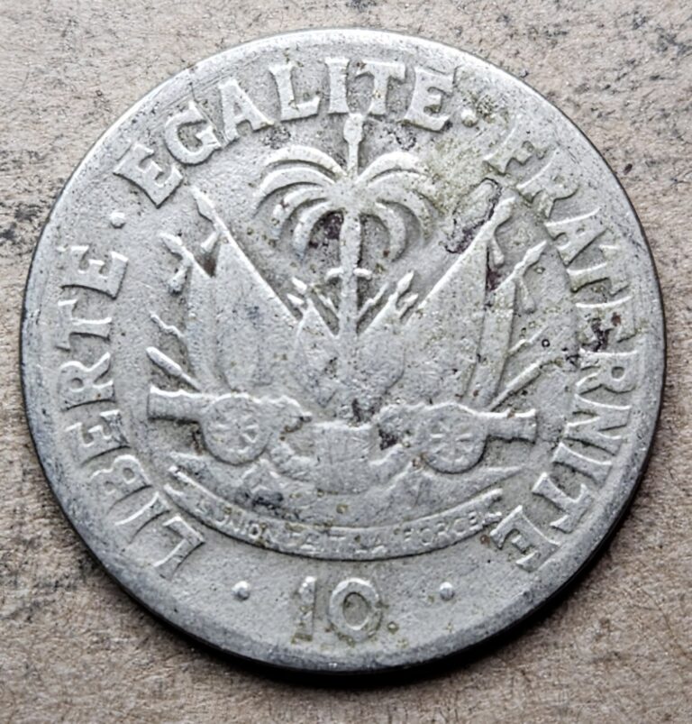 Read more about the article Haiti 10 Centimes – 1958 – Copper Nickel Zinc Coin – KM# 63 – Haitian – World