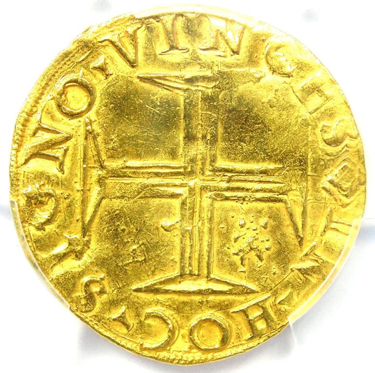 Read more about the article 1560-78 Portugal Gold Cross 500 Reiss Coin 500R – Certified PCGS AU Details