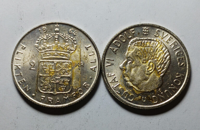 Read more about the article 1x 1964 Sweden 2 Kronor – Large Silver Coin – Gustaf VI Adolf