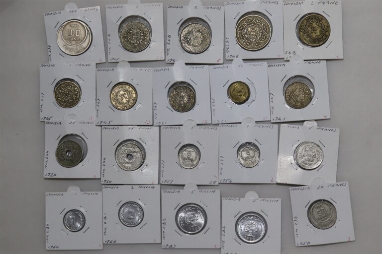 Read more about the article 🧭 🇹🇳 TUNISIA 20 OLD COINS COLLECTION SOME HIGH GRADE B84 #55 CG27