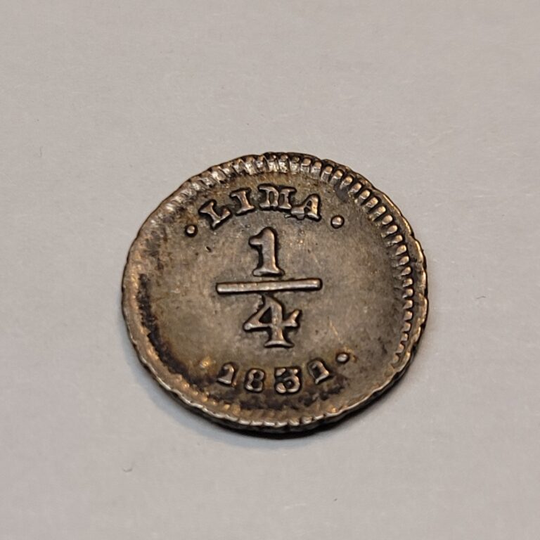 Read more about the article 1831 /0  PERU 1/4 REAL   SILVER COIN