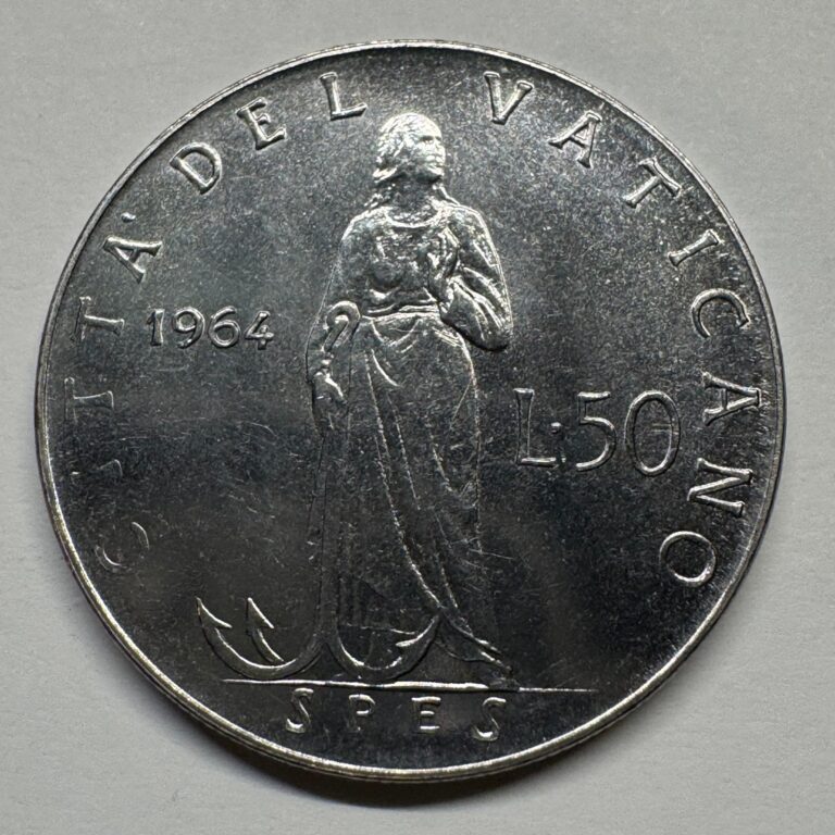 Read more about the article 1964 Vatican City 50 Lire Pope Paul VI – Coin #C-058