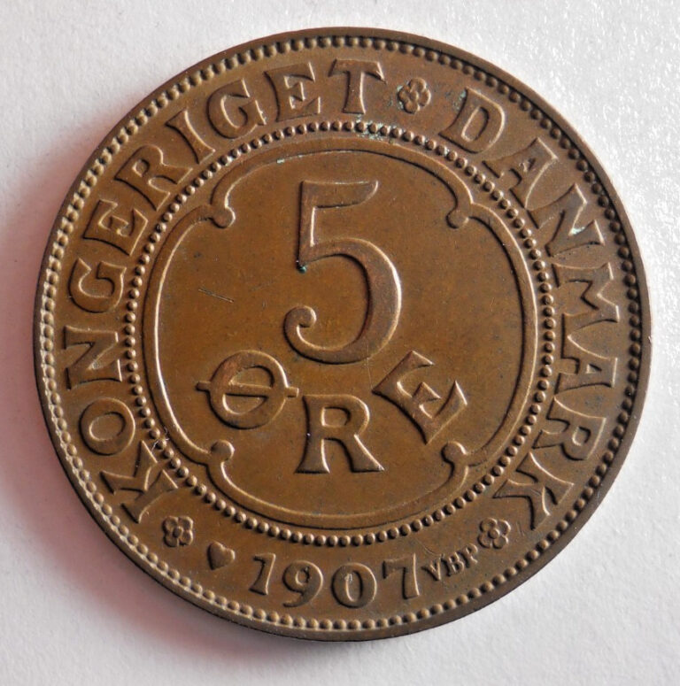 Read more about the article 1907 DENMARK 5 ORE – Excellent Coin – FREE SHIP – Bin #745