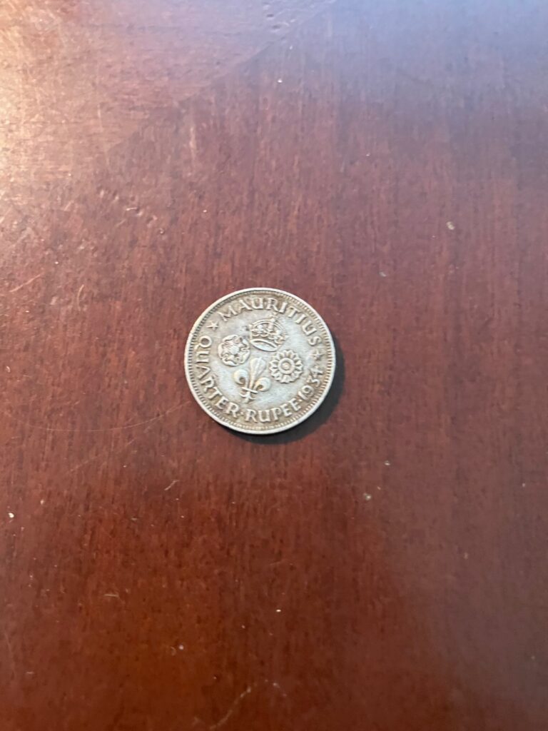 Read more about the article 1934 Mauritius Quarter Rupee 91.6% Silver