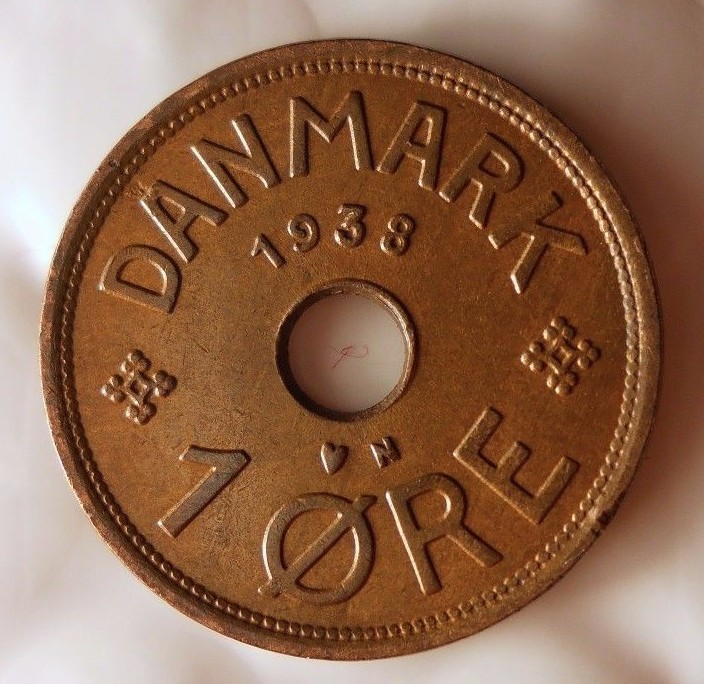 Read more about the article 1938 DENMARK ORE – Excellent Scarce Vintage Coin – FREE SHIPPING – Dansk Bin #2