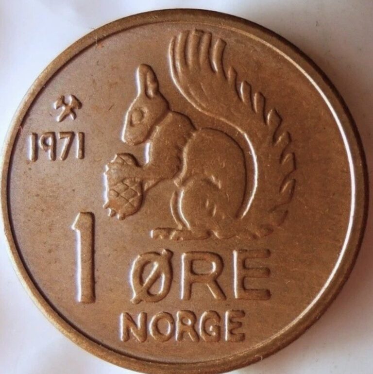 Read more about the article 1971 NORWAY  1 Ore Coin. BU. Uncirculated  Free Shipping W/Tracking.