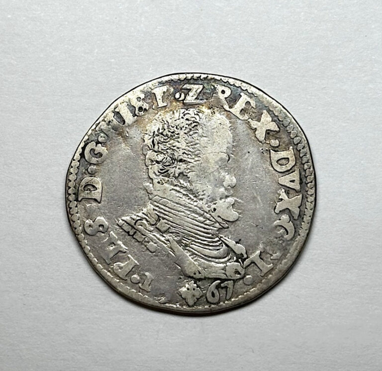Read more about the article 1567 Spanish Netherlands – AR 1/5 Philipsdaalder of Philip II.