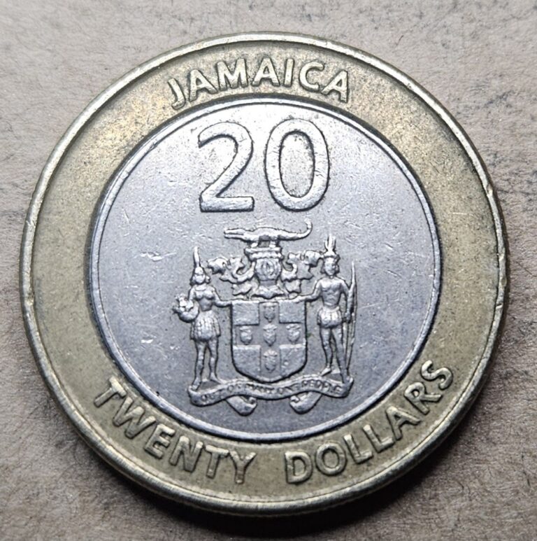 Read more about the article 2001 Jamaica 20 Dollars – Bimetallic Coin – Jamaican – World Coin